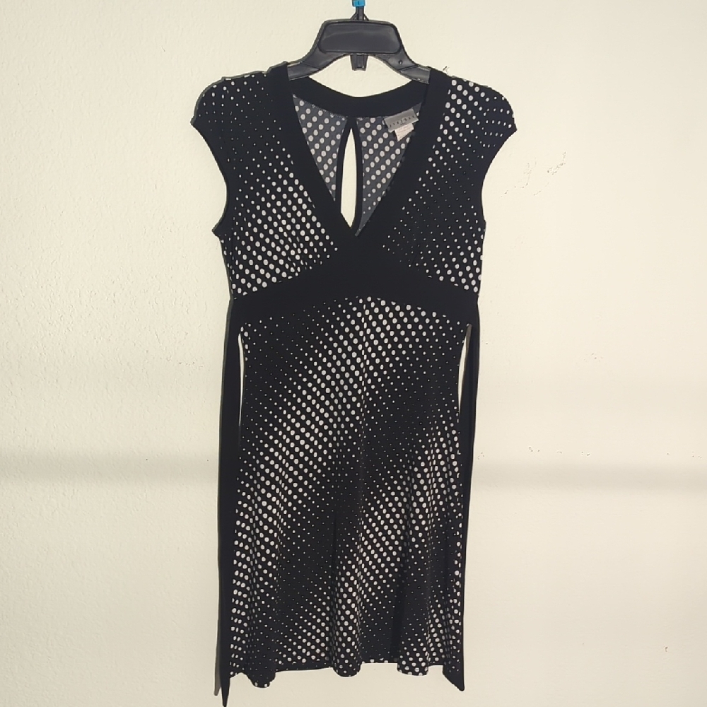Finesse Black Sheath Mini Dress V-neck Sleeveless